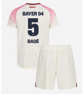 Bayer Leverkusen Loic Bade #5 Udebanesæt Børn 2025-26 Kort ærmer (+ korte bukser)